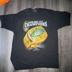 Green Bay Packers Super Bowl XXXI T-Shirt Black Gildan Retro NFL Football Tee